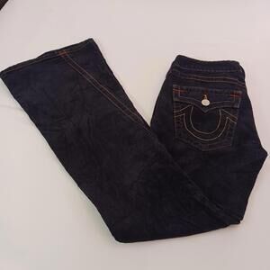 True Religion Joey Women's Blue Cotton Blend Bootcut Pants Size 30 (30×33)